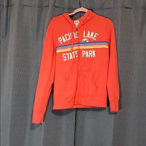 Mossimo Coral Sweatshirt Hoodie Zip Up Summer S